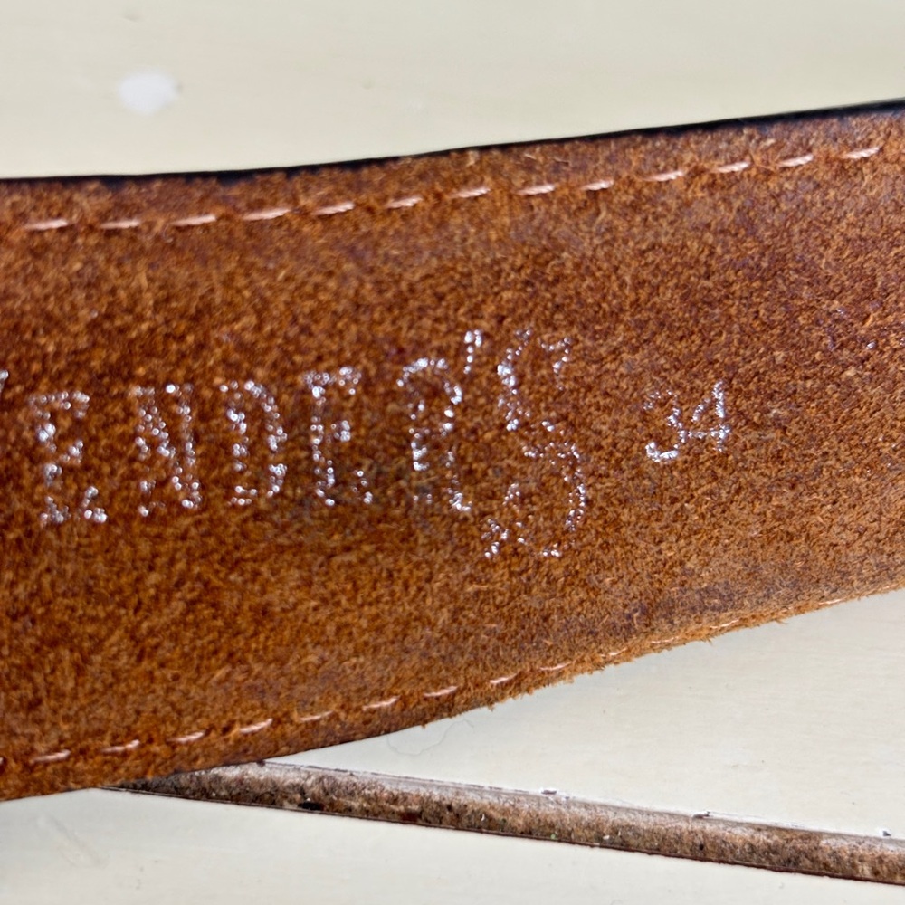 Cavender's Brown Leather Belt Men’s 34 Cross Detail 9750444 - Picture 8 of 8